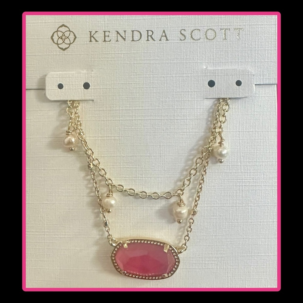 Kendra Scott Elisa Gold Pearl Multi Strand Necklace Azalea Illusion - Picture 3 of 4